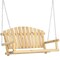 2-Seater Natural Wooden Porch Swing for Patio and Garden Seating